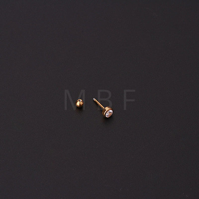 316L Surgical Stainless Steel Micro Pave Clear Cubic Zirconia Cartilage Earrings WG35966-02-1