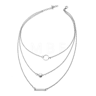 Alloy 3 Layer Necklaces for Women WG4F518-02-1