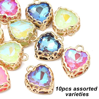 10Pcs Heart K9 Glass Charms GLAA-YW0005-33-1