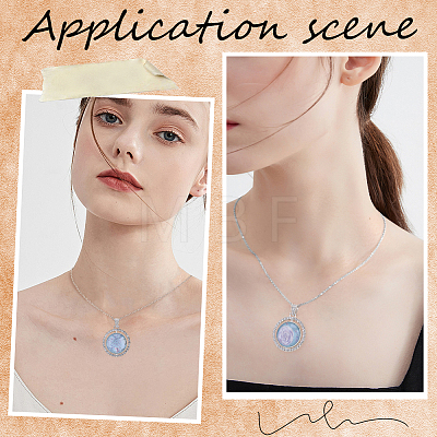 DIY Blank Dome Alloy Rhinestone Pendant Necklace Making Kits DIY-SP0002-73B-1