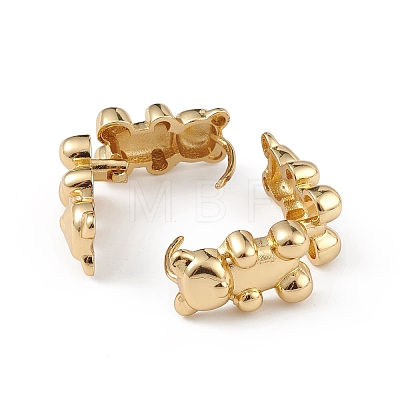 Brass Bear Hoop Earrings for Women EJEW-L234-082G-1