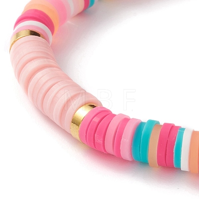 Polymer Clay Heishi Beads Stretch Bracelets BJEW-JB05708-02-1