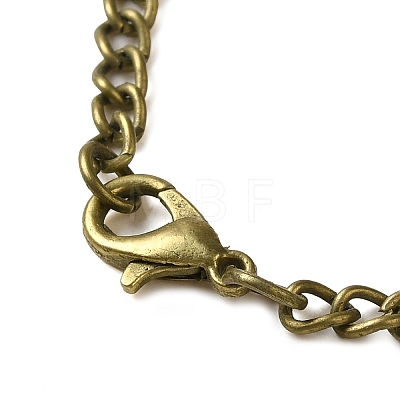 Alloy Glass Pendant Pocket Necklace WACH-S002-14AB-1