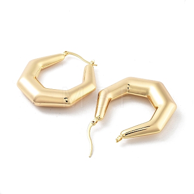 Brass Hoop Earrings EJEW-H301-02G-03-1