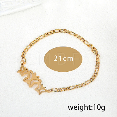 201 Stainless Steel Figaro Chains Link Bracelets MT8282-1