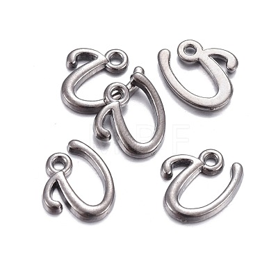 Gunmetal Plated Alloy Letter Pendants PALLOY-J718-01B-U-1