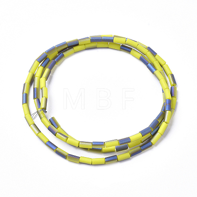 Electroplated Frosted Glass Bead Strands EGLA-G071-D08-1