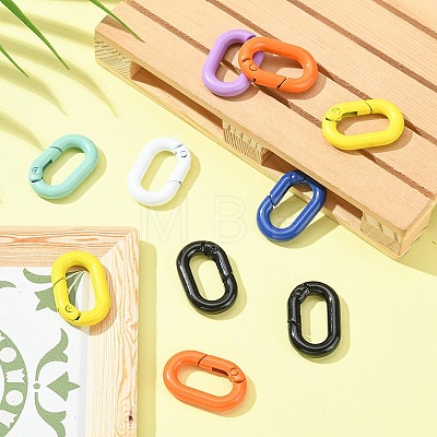 10Pcs Spray Painted Alloy Spring Gate Rings FIND-YW0001-75-1