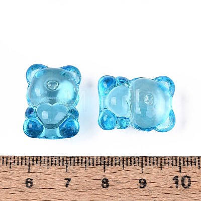 Baking Paint Transparent Glass Beads DGLA-N018-02C-1