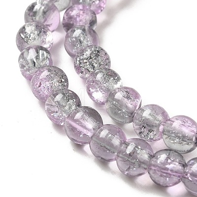 Spray Painted Crackle Glass Beads Strands CCG-Q002-6mm-02-1