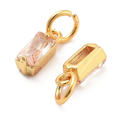 Brass Micro Pave Cubic Zirconia Charms ZIRC-F111-03G-11-1
