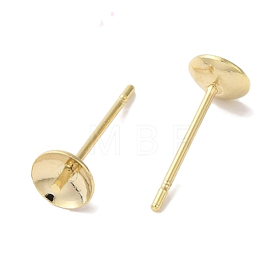 Brass Studs Earrings Finding KK-K383-01C-G-1