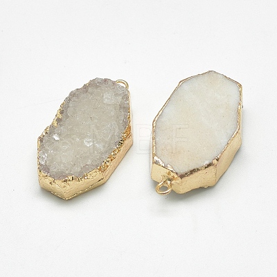 Natural Druzy Agate Pendants G-Q494-60-1