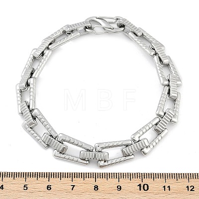 304 Stainless Steel Trapezoid Link Chain Bracelets for Women Men BJEW-F488-46P-1