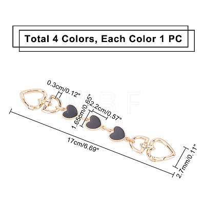   4Pcs 4 Colors Light Gold Zinc Alloy Hanger Clasps FIND-PH0001-42-1