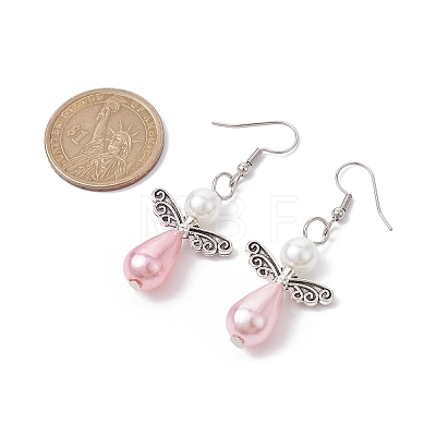 Platinum Alloy & Plastic Dangle Earrings EJEW-JE05599-1