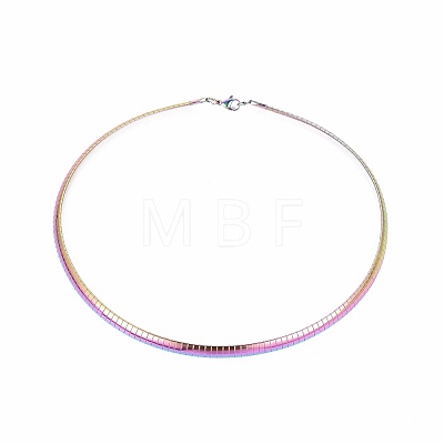 304 Stainless Steel Choker Necklaces and Bangles Jewelry Sets SJEW-L144-A01-M-1