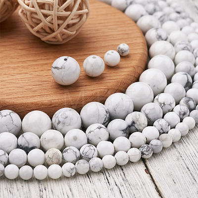 4 Strands 4 Style Natural Howlite Beads Strands G-TA0001-34-1