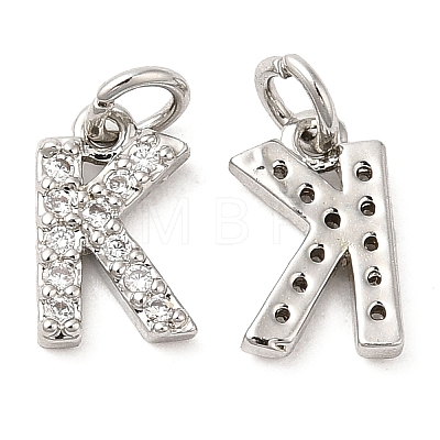 Brass Micro Pave Grade AAA Cubic Zirconia Charms ZIRC-P067-11P-K-NR-1