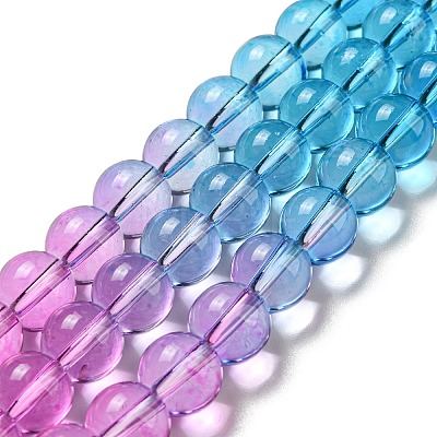 Dyed & Heated Synthetic Quartz Beads Strands G-P502-01C-02-1