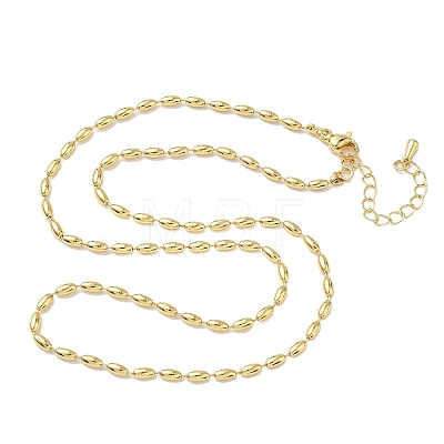 2.5MM Brass Rice Ball Chain Necklaces NJEW-P339-04G-1
