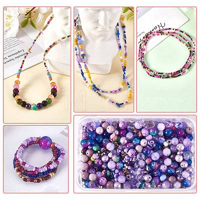 2 Bag Glass Round Beads Set JX547N-1