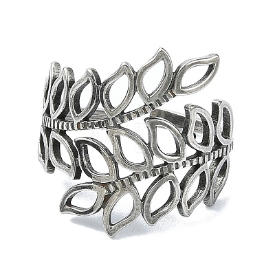 304 Stainless Steel Cuff Rings RJEW-M019-17P-1