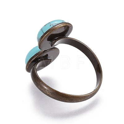 Synthetic Turquoise Cuff Rings RJEW-JR00244-05-1