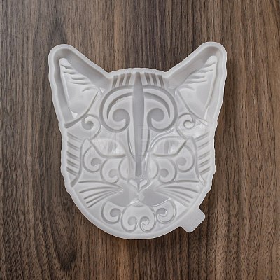 Cat Face DIY Silicone Molds AJEW-D052-04-1