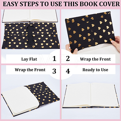 CRASPIRE 3Pcs Elastic Fabric Book Covers AJEW-CP0007-41A-1