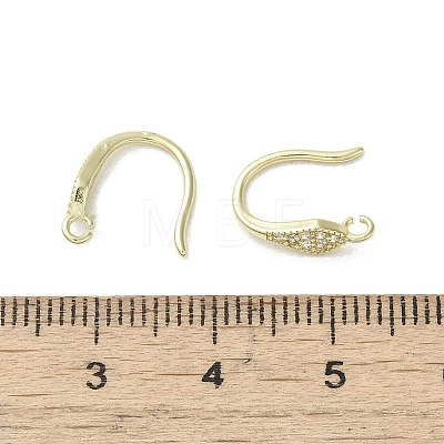 Brass Micro Pave Cubic Zirconia Earring Hooks KK-C048-14J-G-1