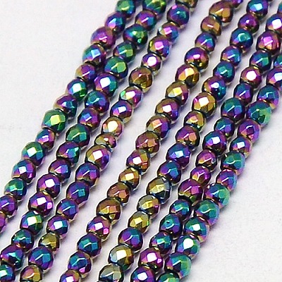 Electroplate Non-magnetic Synthetic Hematite Beads Strands X-G-J169B-3mm-05-1