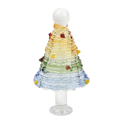 Handmade Lampwork Christmas Tree Ornaments LAMP-C026-06G-1