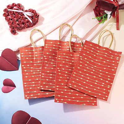 10Pcs Valentine's Day Paper Bags CARB-TADJ0001-01D-1