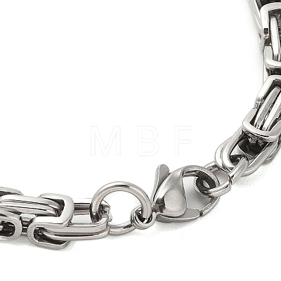 Non-Tarnish 304 Stainless Steel Byzantine Chain Bracelets for Men BJEW-B093-05P-1