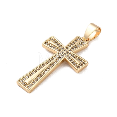 Brass Micro Micro Pave Clear Cubic Zirconia Pendants KK-A212-01K-G-1