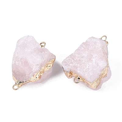 Raw Rough Natural Rose Quartz Nuggets Connector Charms G-Q606-08B-1