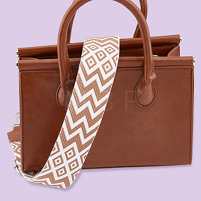 Ethnic Style Wave Pattern Adjustable Nylon Wide Crossbody Bag Straps PURS-WH0005-39P-02-1