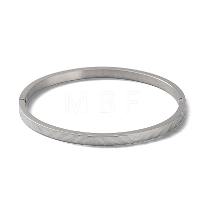 3Pcs 3 Color 304 Stainless Steel Grooved Bangles Set BJEW-F464-01-1