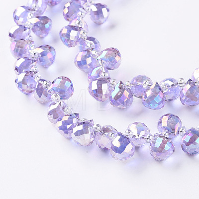 Transparent Glass Beads Strands GLAA-T006-14H-1