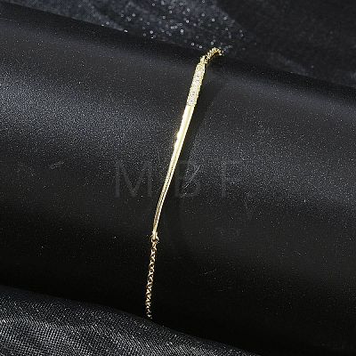 Brass Micro Pave Clear Cubic Zirconia Link Bracelets BJEW-E114-01B-G-1