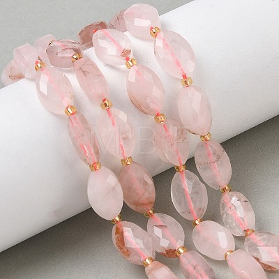 Natural Red Hematoid Quartz/Ferruginous Quartz Beads Strands G-A295-A07-01-1