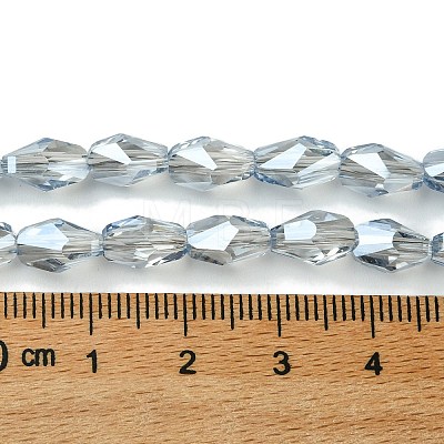 Transparent Electroplate Glass Beads Strands GLAA-K064-03B-PL02-1