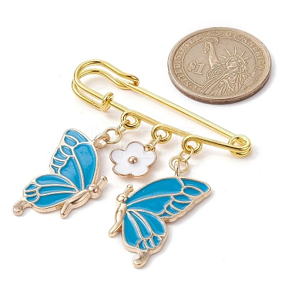 Butterfly & Flower Charm Alloy Enamel Brooches for Women JEWB-BR00144-04-1