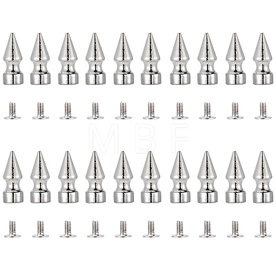 20Pcs Zinc Alloy Spikes Screwback Studs FIND-GF0008-53B-1