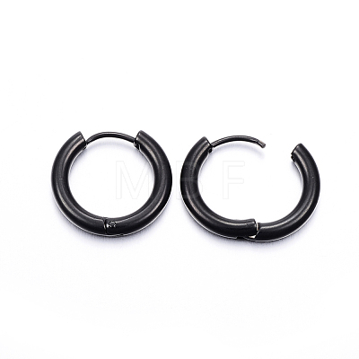 304 Stainless Steel Huggie Hoop Earrings EJEW-F111-18mm-B-1