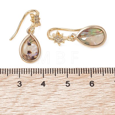Brass Micro Pave Clear Cubic Zirconia Dangle Earrings EJEW-JE06947-1