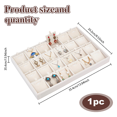24 Grids Velvet Jewelry Pendant Display Trays ODIS-WH0043-165A-1