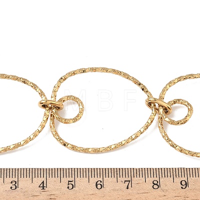 304 Stainless Steel Textured Ring Link Bib Necklaces for Women NJEW-L467-05G-1