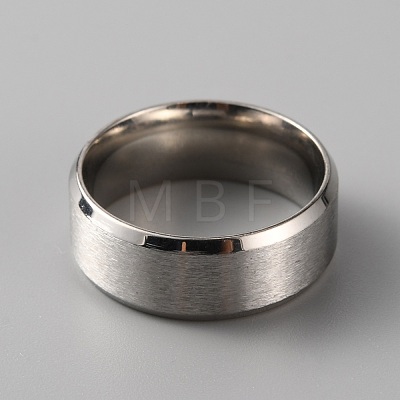 201 Stainless Steel Plain Band Ring for Men Women RJEW-WH0010-06D-MP-1